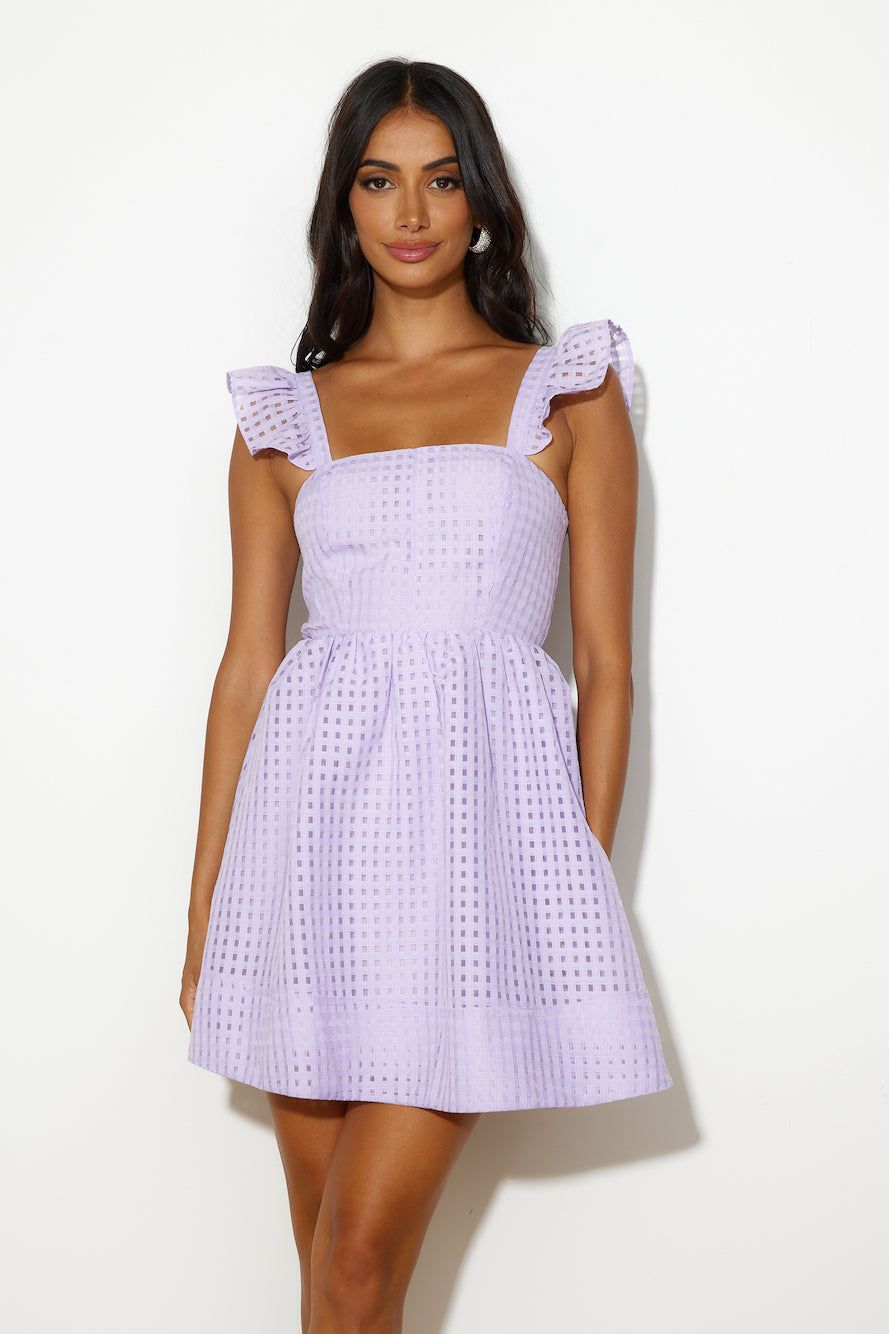 Flare It Out Mini Dress Lilac sold by Hello Molly
