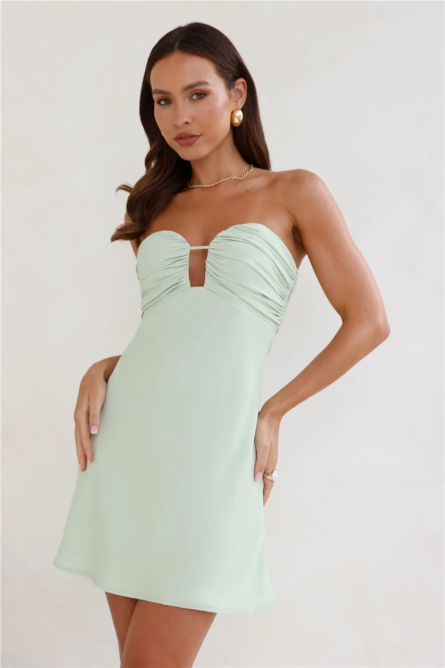 Sultry Vibes Strapless Mini Dress Sage sold by Hello Molly product image thumbnail 2
