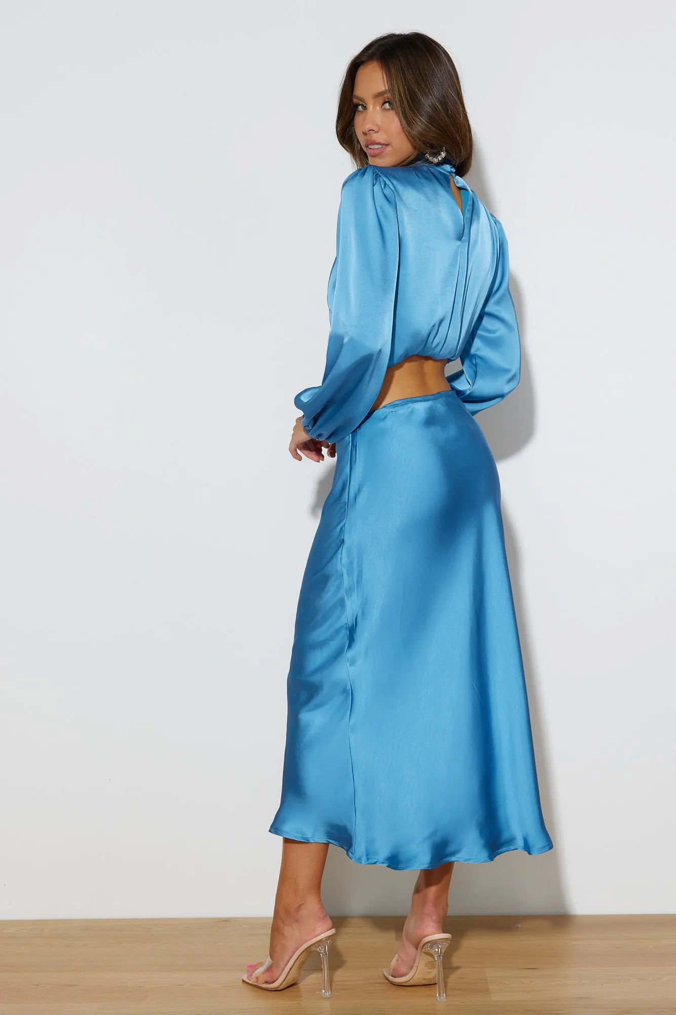 Pretty Guest Midi Skirt Blue sold by Hello Molly product image thumbnail 4