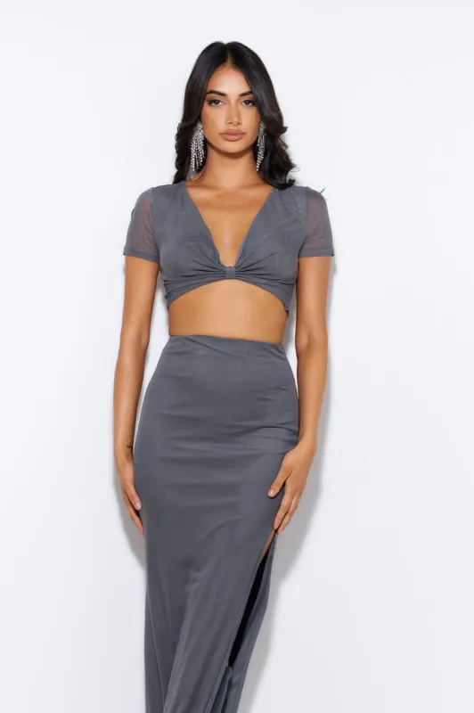 Energy For You Mesh Crop Top Grey sold by Hello Molly
