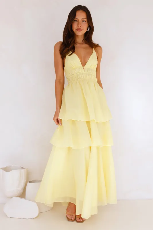 One True Love Maxi Dress Yellow sold by Hello Molly