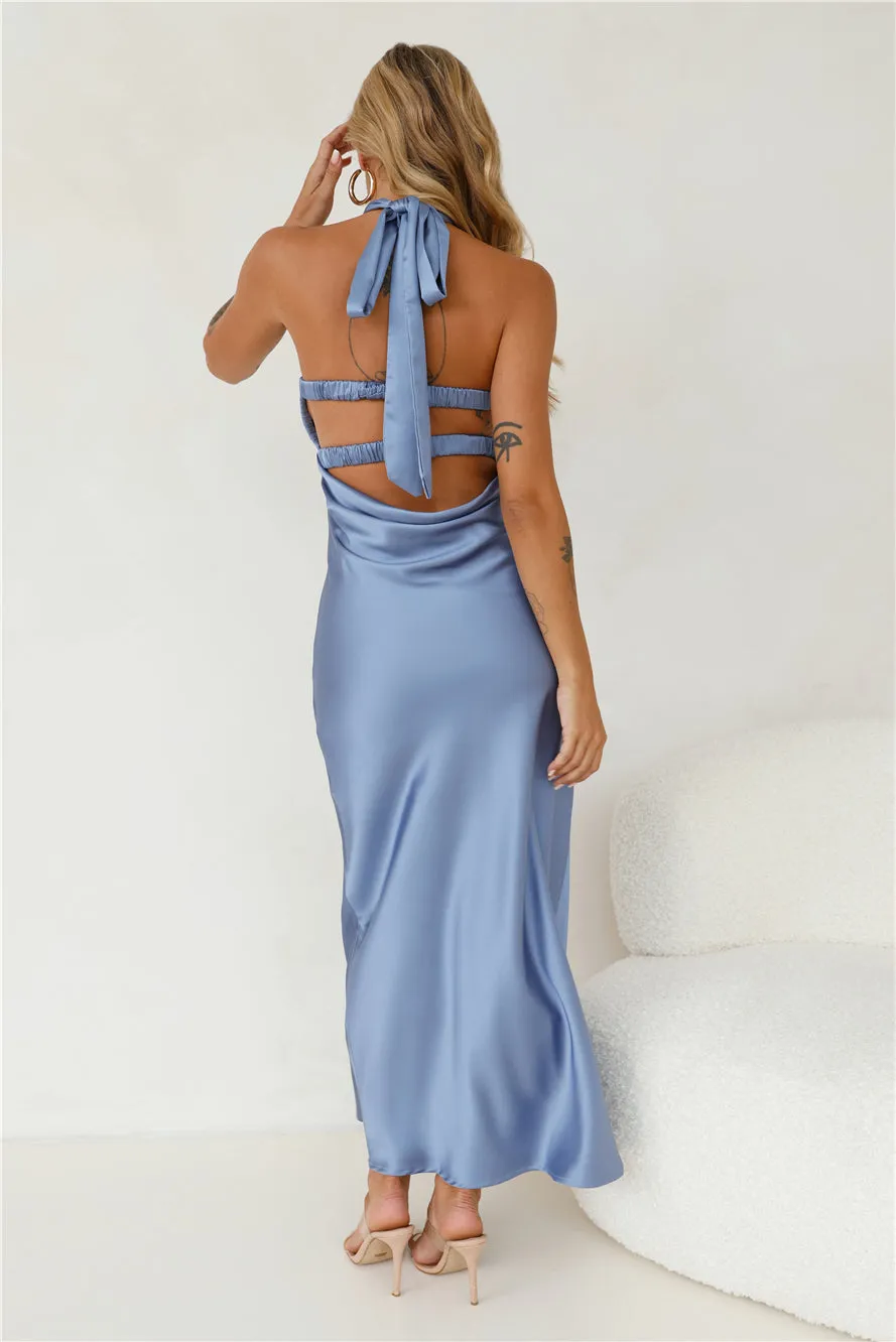 Trend Lover Satin Maxi Dress Blue sold by Hello Molly product image thumbnail 5
