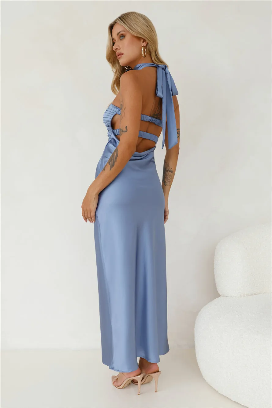 Trend Lover Satin Maxi Dress Blue sold by Hello Molly product image thumbnail 4
