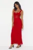 Fashion Finesse Mesh Maxi Dress Red sold by Hello Molly
