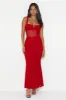 Fashion Finesse Mesh Maxi Dress Red sold by Hello Molly