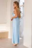 Red Carpet Affair Satin Maxi Dress Blue sold by Hello Molly