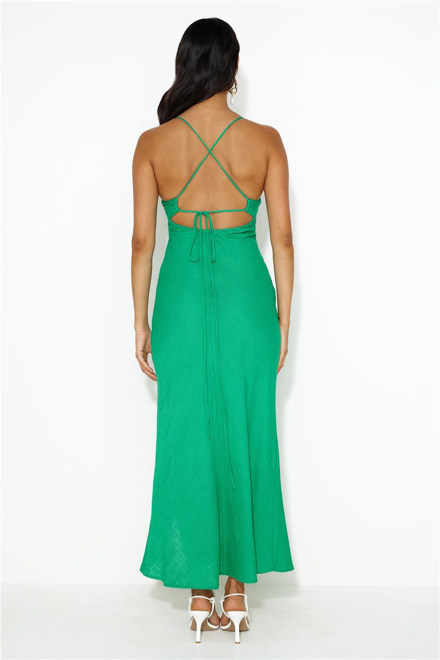 Coastal Resort Linen Midi Dress Green sold by Hello Molly product image thumbnail 5