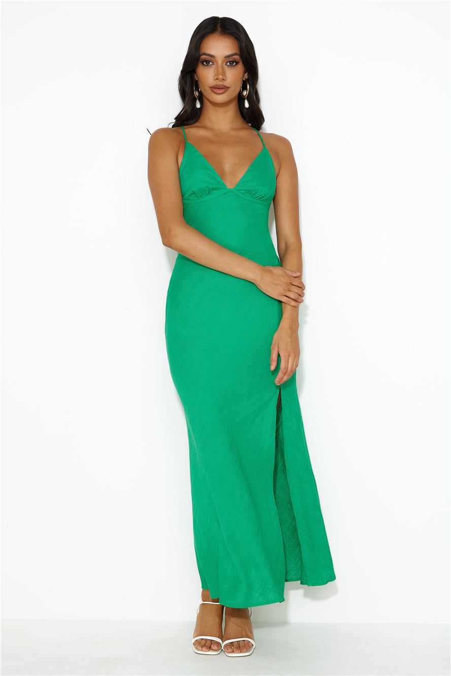 Coastal Resort Linen Midi Dress Green sold by Hello Molly product image thumbnail 3