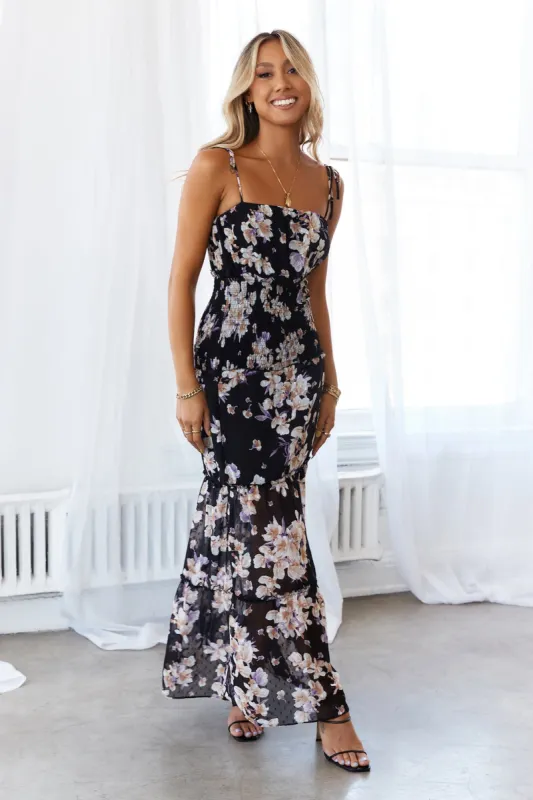 HELLO MOLLY Whimsical Day Maxi Dress Black sold by Hello Molly