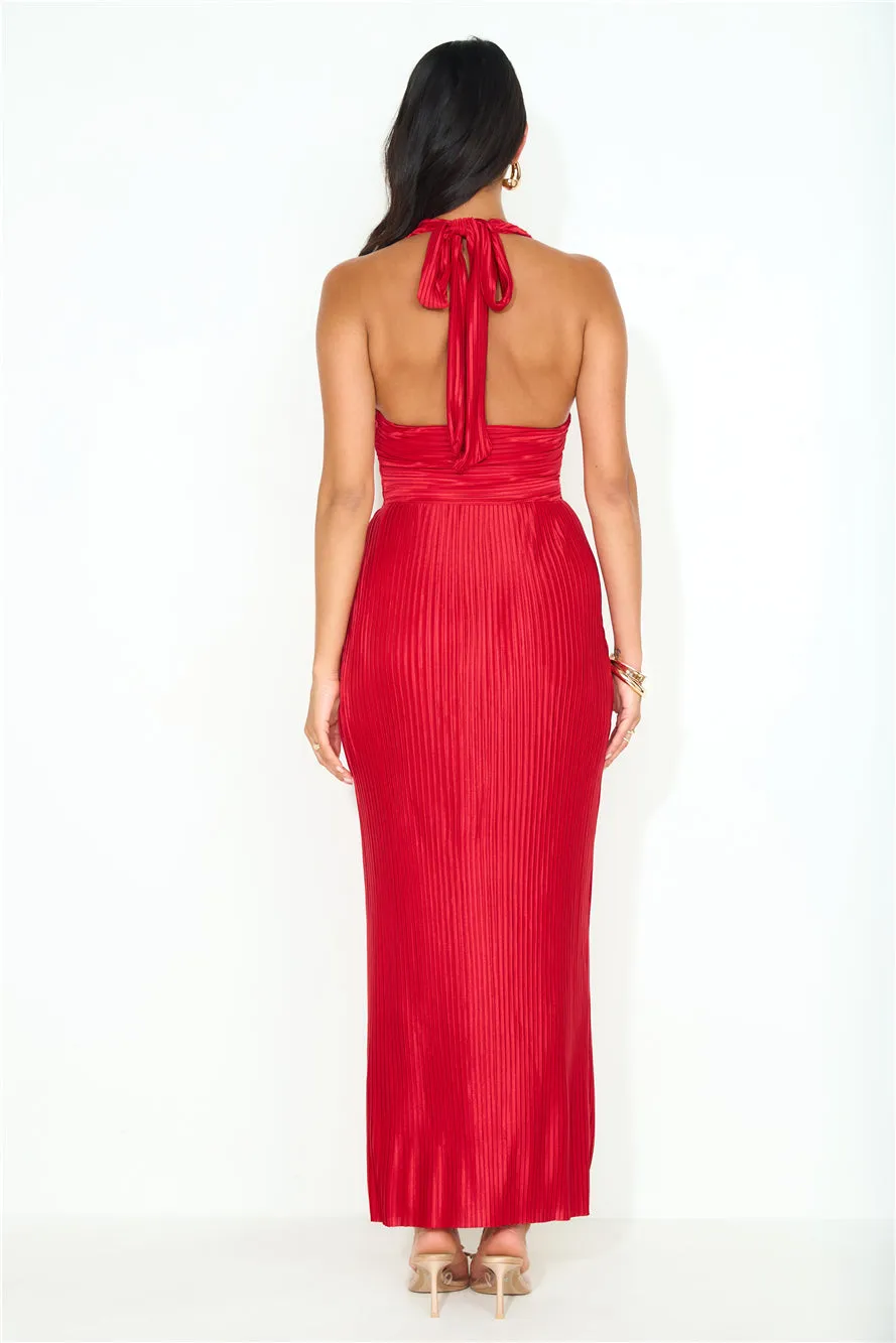 Special Events Pleated Halter Maxi Dress Red sold by Hello Molly product image thumbnail 5