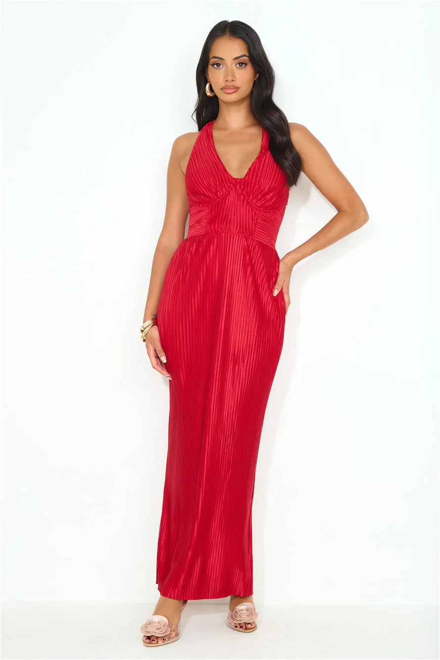Special Events Pleated Halter Maxi Dress Red sold by Hello Molly product image thumbnail 3