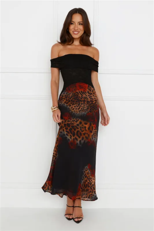 Amoret Midi Dress Black Leopard sold by Hello Molly