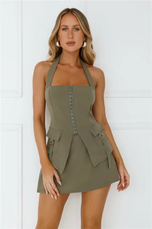 Evie Halter Top Khaki sold by Hello Molly