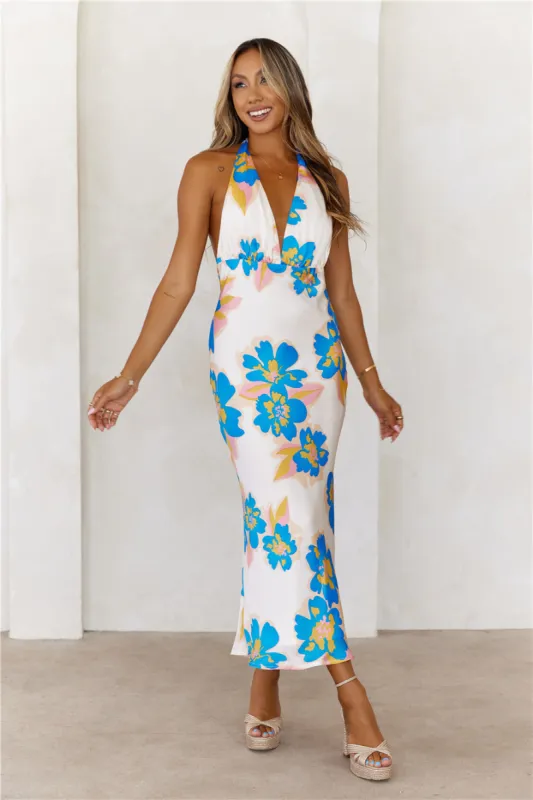 New Season Satin Halter Midi Dress White sold by Hello Molly