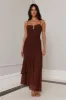 Always The Muse Mesh Maxi Dress Brown sold by Hello Molly