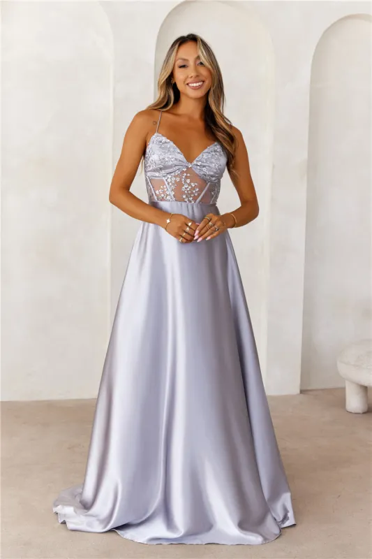 Enchanted Moon Maxi Dress Silver sold by Hello Molly