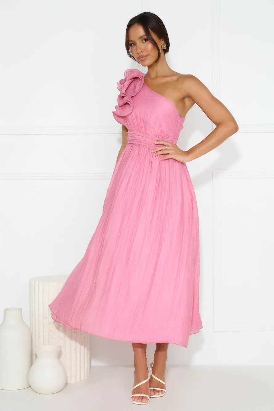 Find Out One Shoulder Midi Dress Pink sold by Hello Molly product image thumbnail 3