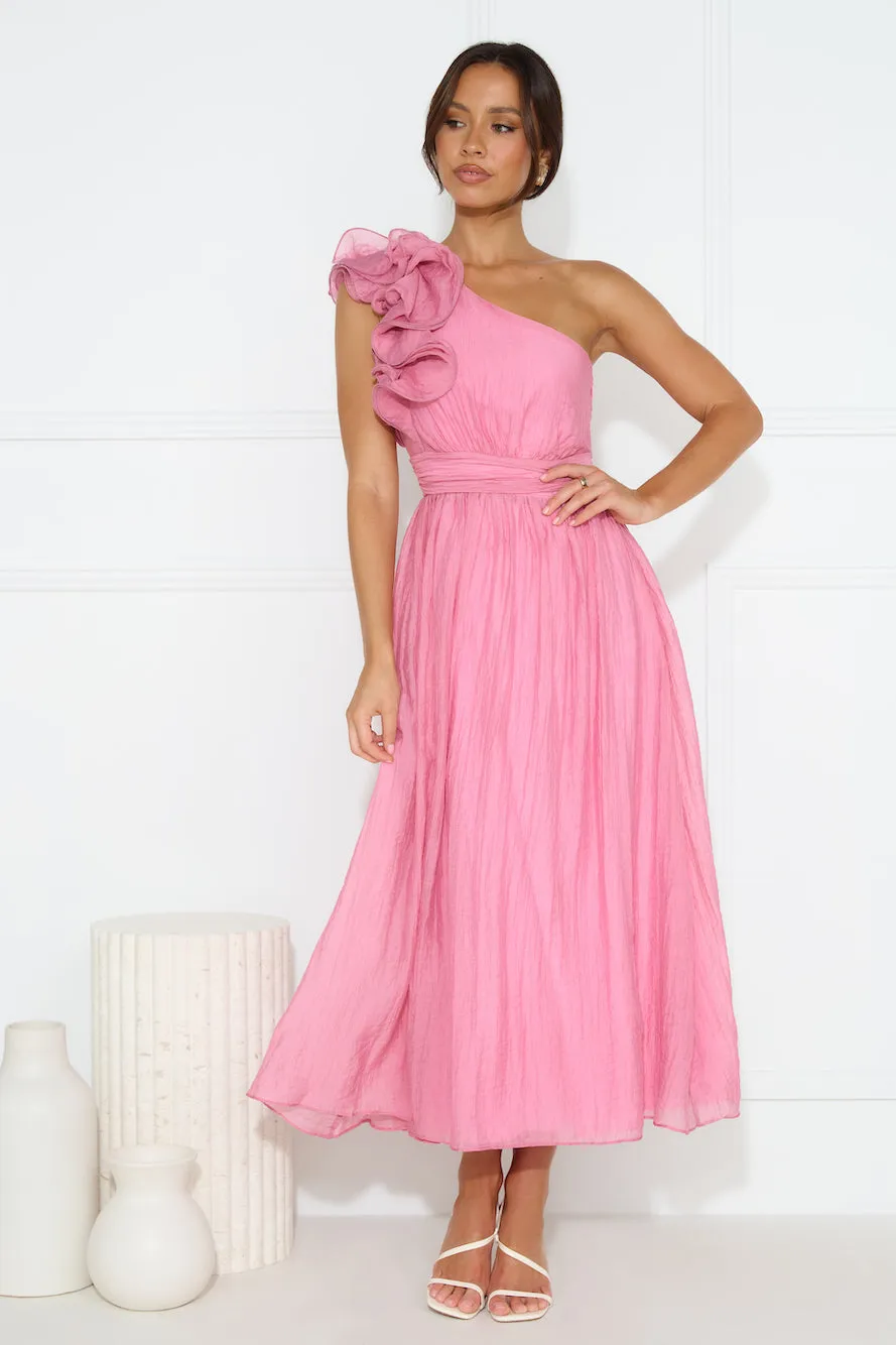 Find Out One Shoulder Midi Dress Pink sold by Hello Molly product image thumbnail 4
