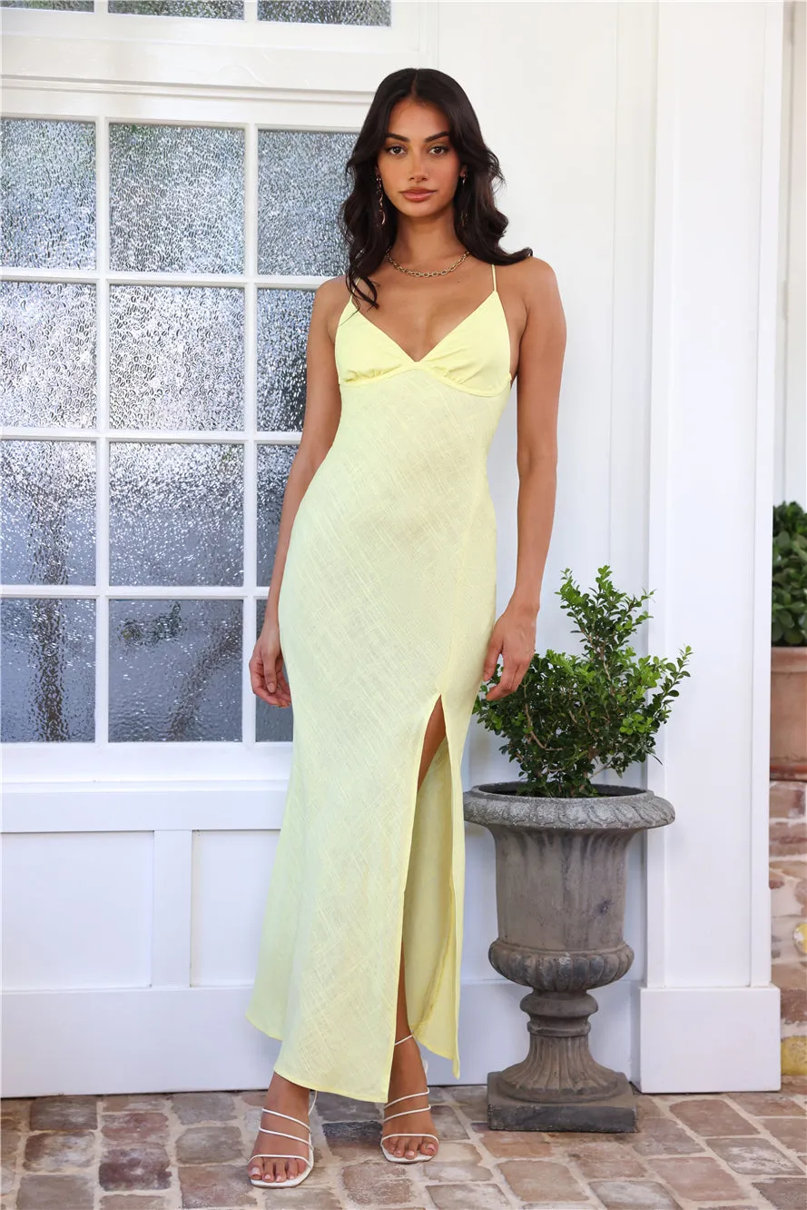 Coastal Resort Linen Maxi Dress Yellow sold by Hello Molly