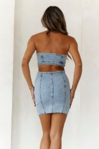 Made To Look Denim Mini Dress Denim sold by Hello Molly
