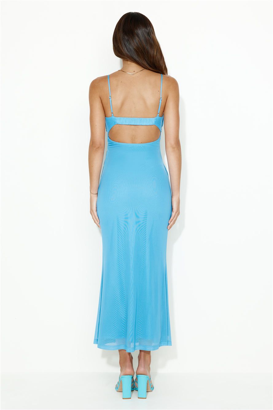 Want Your Vibe Mesh Maxi Dress Blue sold by Hello Molly product image thumbnail 5