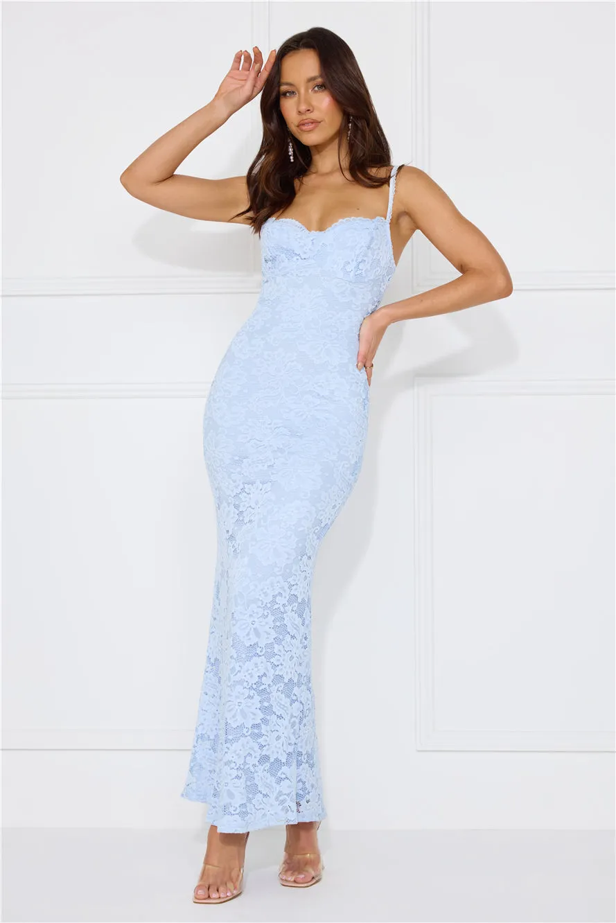 Soft Sweet Lace Maxi Dress Blue sold by Hello Molly product image thumbnail 4