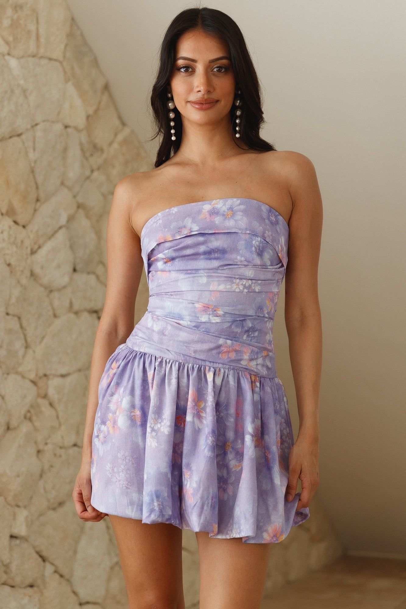 Cloud Of Dreams Strapless Mini Dress Purple sold by Hello Molly product image thumbnail 2