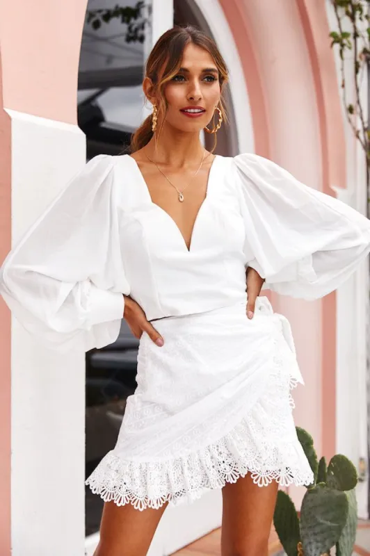 Night Train Crop Top White sold by Hello Molly