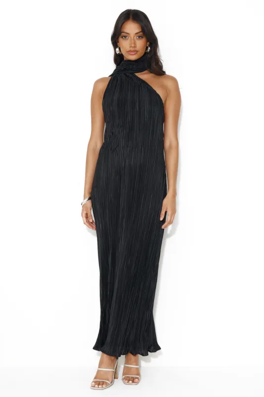Plisse Perfect Maxi Dress Black sold by Hello Molly