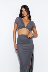 Energy For You Mesh Crop Top Grey sold by Hello Molly