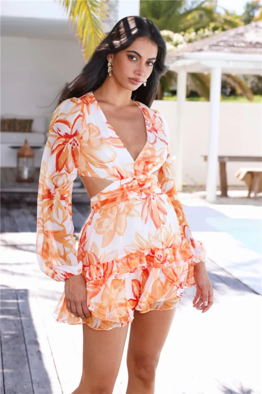 Juicy Clementine Long Sleeve Mini Dress Orange sold by Hello Molly