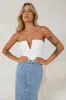 Hot Date Night Strapless Mesh Crop Top White sold by Hello Molly