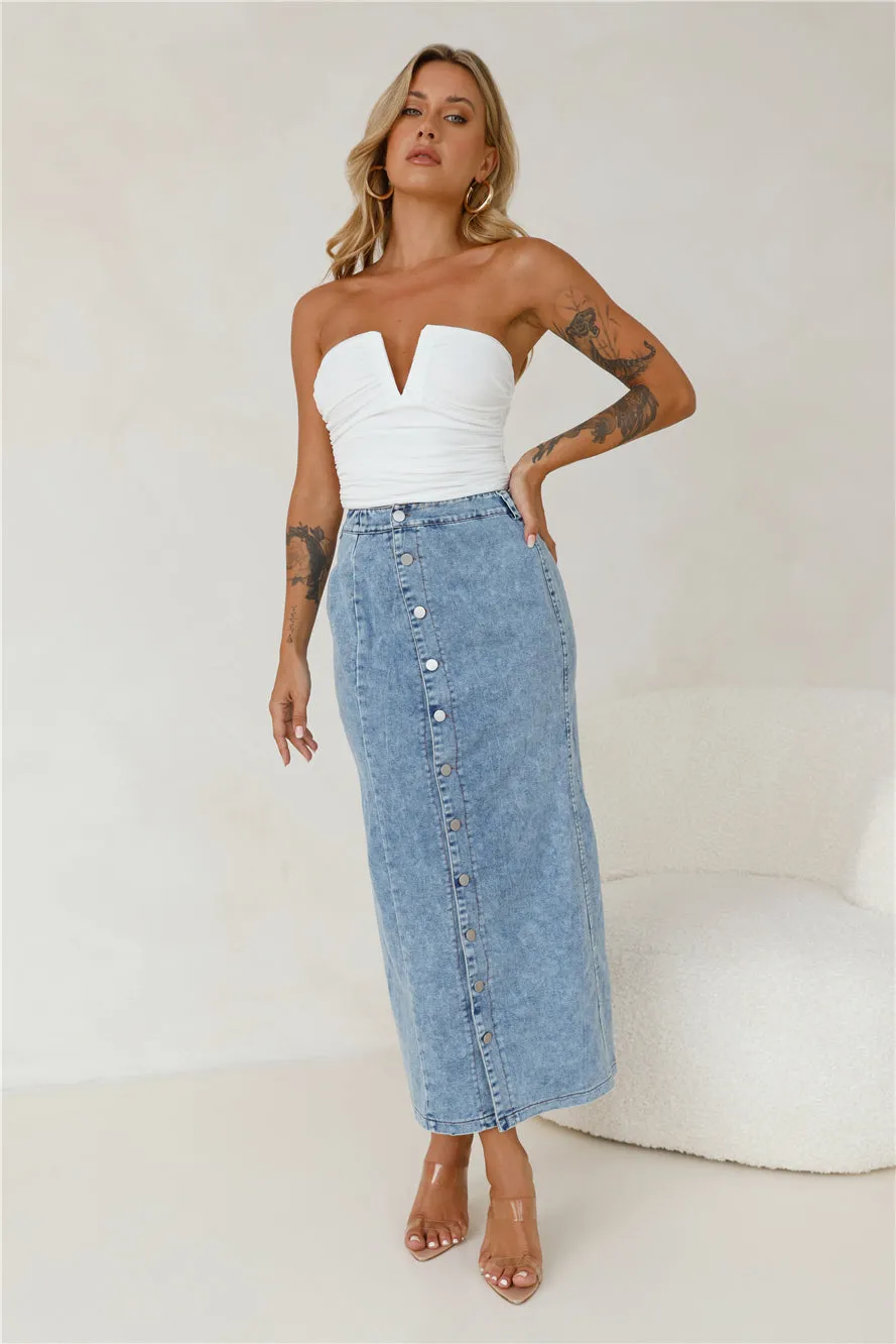 Hot Date Night Strapless Mesh Crop Top White sold by Hello Molly product image thumbnail 5