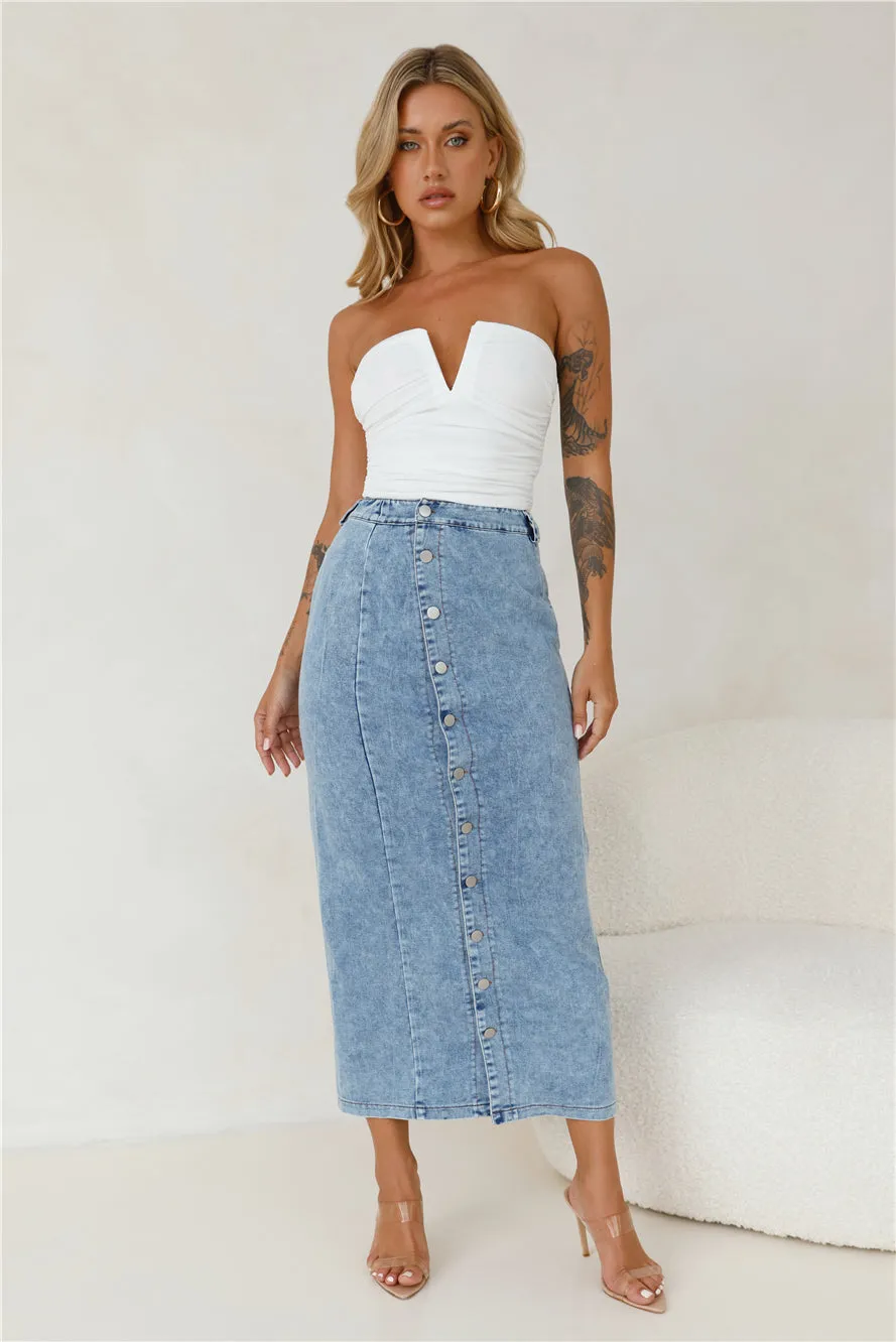 Hot Date Night Strapless Mesh Crop Top White sold by Hello Molly