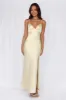 HELLO MOLLY The Sophia Satin Maxi Dress Yellow sold by Hello Molly