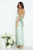 Dripping Luxe Satin Maxi Dress Sage sold by Hello Molly