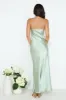 Dripping Luxe Satin Maxi Dress Sage sold by Hello Molly