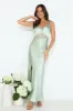 Dripping Luxe Satin Maxi Dress Sage sold by Hello Molly
