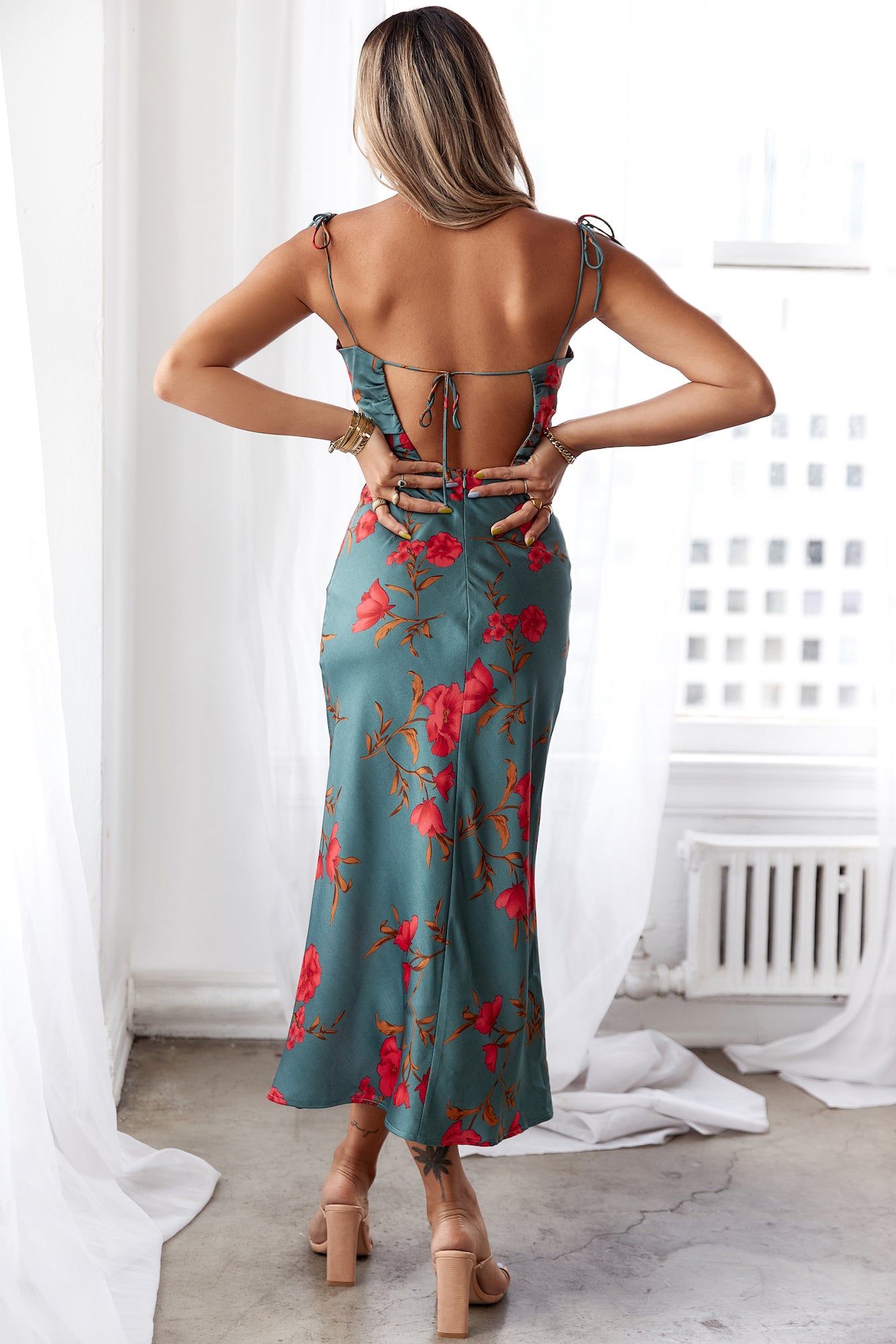 HELLO MOLLY Fool Me Once Midi Dress Teal sold by Hello Molly product image thumbnail 3