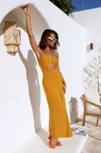 Sweet Revelation Maxi Dress Yellow sold by Hello Molly