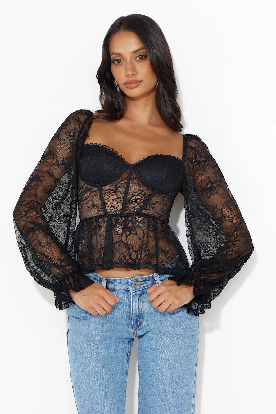 Romantic Story Lace Crop Top Black sold by Hello Molly product image thumbnail 3