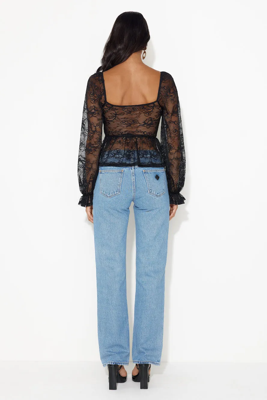 Romantic Story Lace Crop Top Black sold by Hello Molly product image thumbnail 4