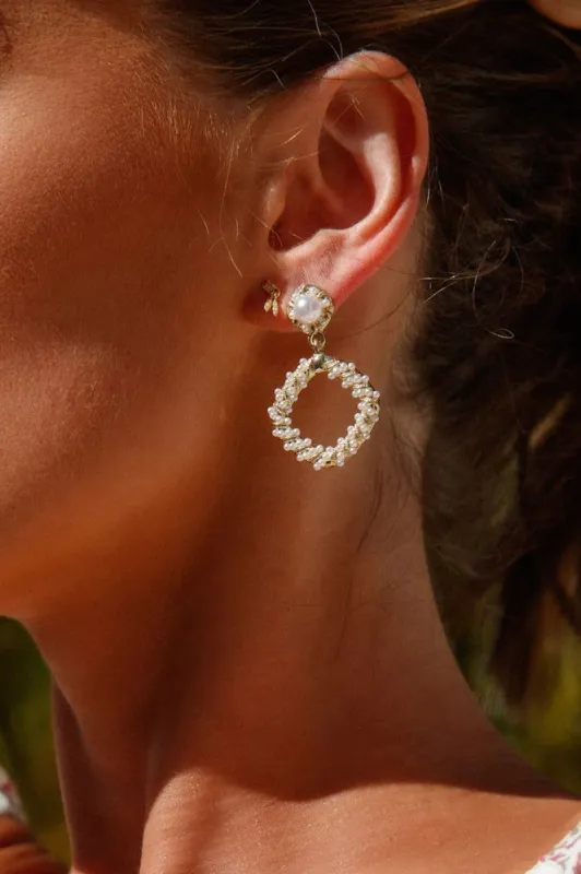 Pearls For Me Earrings Gold sold by Hello Molly