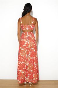 Dancing Under The Glow Maxi Skirt Orange sold by Hello Molly