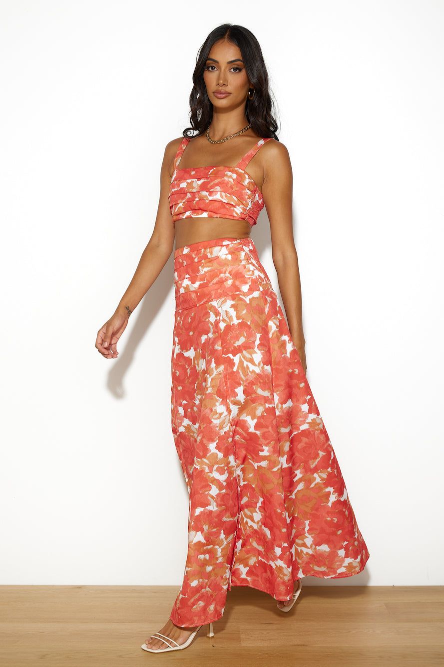 Dancing Under The Glow Maxi Skirt Orange sold by Hello Molly product image thumbnail 3