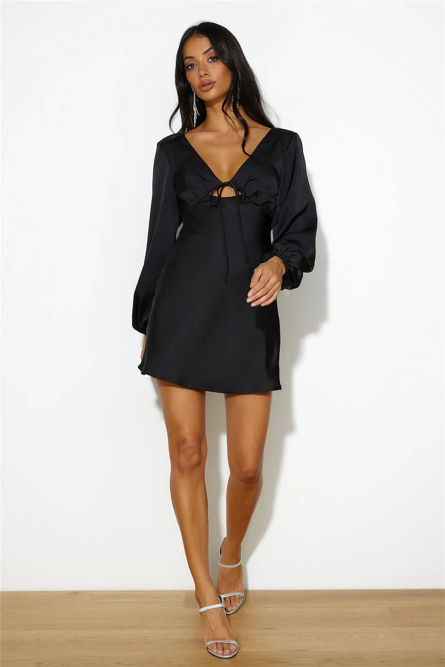 Dream Date Satin Mini Dress Black sold by Hello Molly product image thumbnail 3