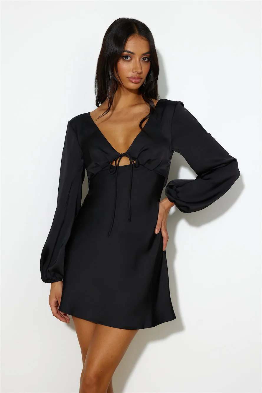 Dream Date Satin Mini Dress Black sold by Hello Molly product image thumbnail 4