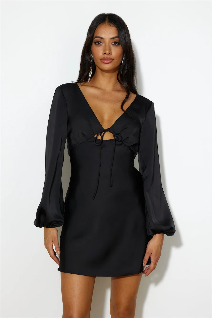 Dream Date Satin Mini Dress Black sold by Hello Molly product image thumbnail 2