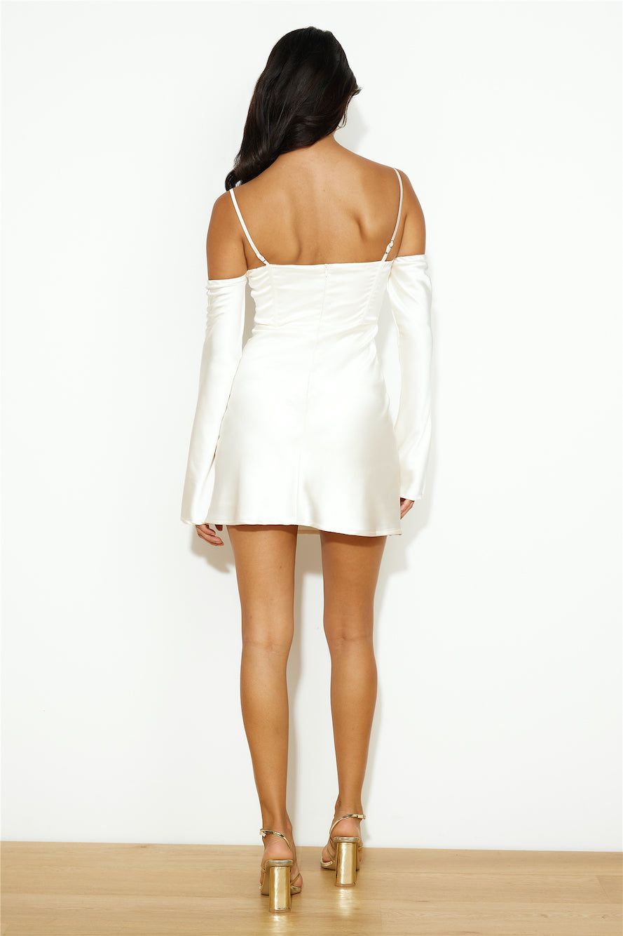 Channel Me Satin Mini Dress Champagne sold by Hello Molly product image thumbnail 5