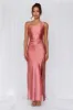 HELLO MOLLY The Aurora One Shoulder Satin Maxi Dress Rose sold by Hello Molly